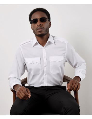 KUS-KK134-Mens Tailored Fit Pilot Shirt Long Sleeve